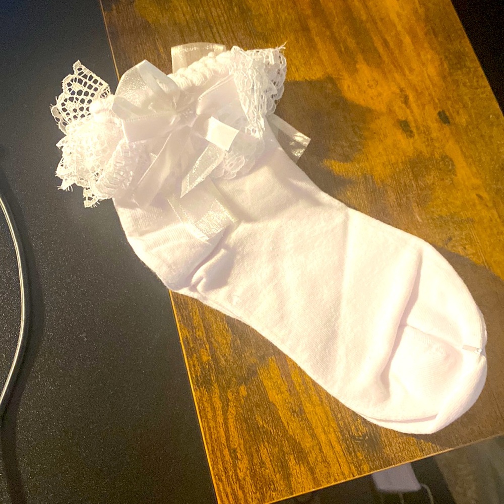 Frilly, ruffle white socks.